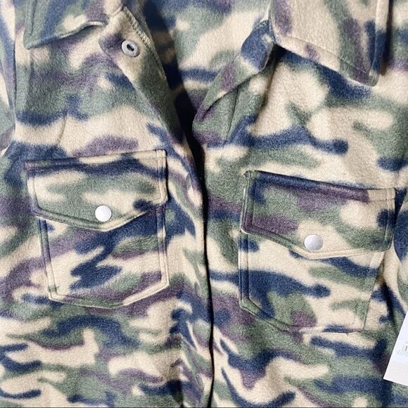 BP Green Camo Fleece Jacket Oversized Medium - Picture 4 of 9